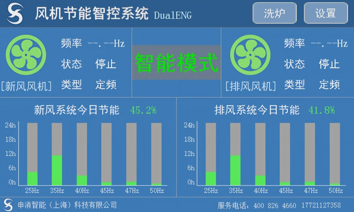 中文风机节能智控系统触控界面